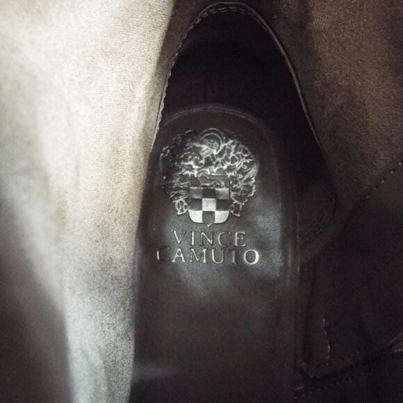 Vince Camuto Walleya Taupe Suede Leather Buckle Zip Moto Mid-Calf Boots Size 9.5 - Picture 7 of 11